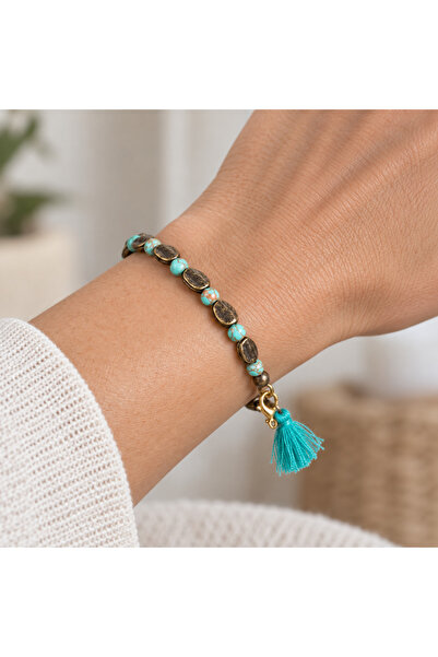 HER ŞEY NOTA www.herseynota.com Turquoise Beaded Antique-Look Metal Detailed ...