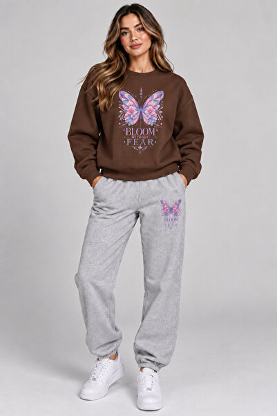 orwen life est. 2022 Women's Oversize Floral Butterfly Printed Winter Sweatsh...