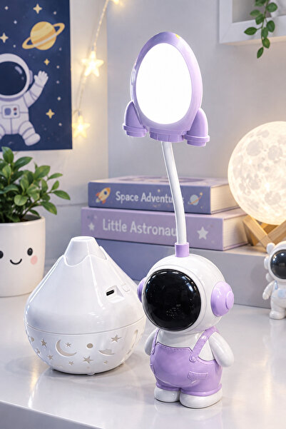Velaro Demirhan Astronot LED Şarjlı Masa Lambası – Çocuk Odası ve Dekoratif G...