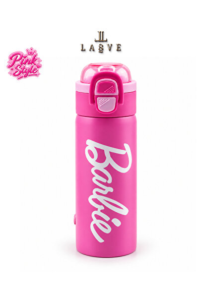 Barbie LİSANSLI YENİ SEZON ÇİFT FONKSİYON KAPAKLI ÇELİK MATARA 600ML