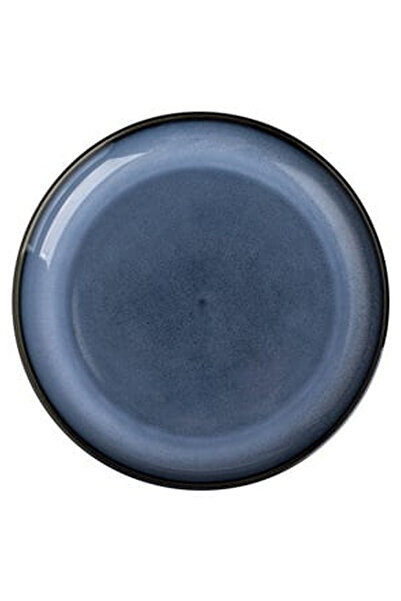 OEM Blue Porcelain Plate "Blue Reactive Glaze Nordic"" 19.5cm"