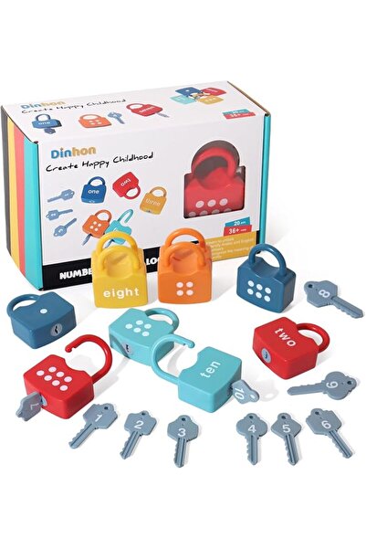 GENERAL Dinhon Kids Learning Locks with Keys 5 to 7 Years Numbers Matching & ...