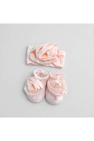 Katamino Similay Rose and Stone Baby Girl Bamboo Bandana & Booties Gift Set