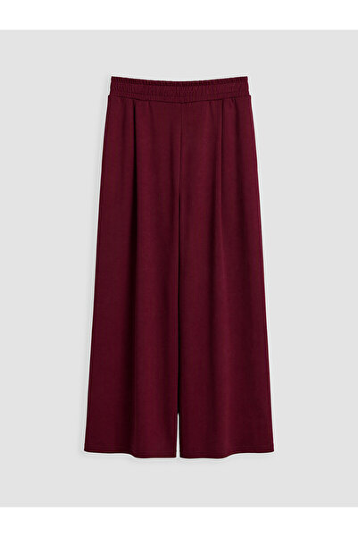 LC Waikiki Nevavm Farkıyla Lcw Curve Bordo Interlock Plain Loose & Baggy Wome...