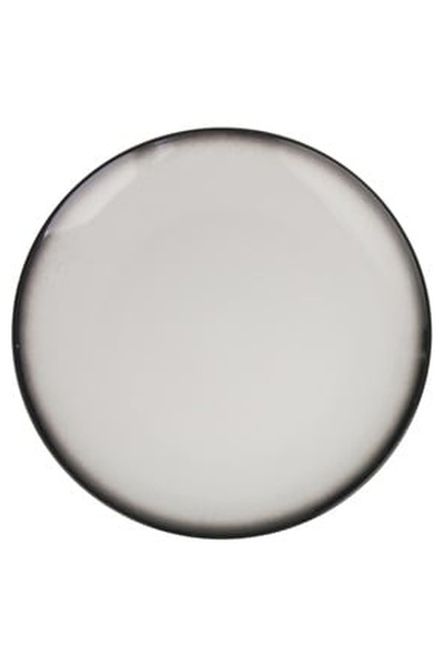 OEM Black Ceramic Flat Plate Stone Effect Ø27cm