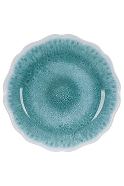 OEM Melamine Plate Turquoise Scallop 27.5cm