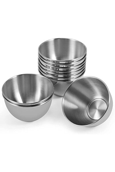 AZONEE Stainless Steel Sauce Dishes, Mini Individual Saucers, Round Seasoning...