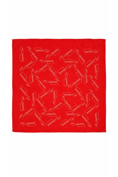 HER ŞEY NOTA www.herseynota.com Bandană roșie cu model Atatürk, 100% bumbac, 52x52 cm (Școală, Eveniment, Ceremonie, Spectacol)