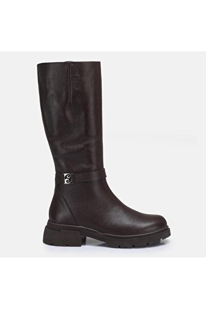 37Numara Large Size Women's Genuine Leather Boots 41-42-43-44-Brown