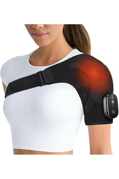 GENERAL Wireless Shoulder Heating Pad with Cold Gel Pack and Vibration, Shoul...
