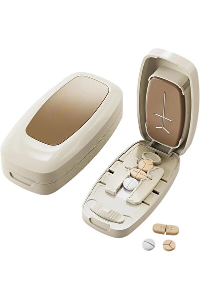 KOWVOWZ Pill Cutter Pill Splitter with Hidden Stainless Steel Blade, Adjustab...