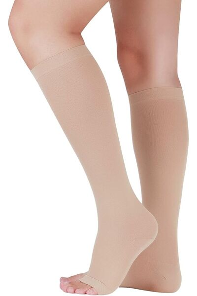 LIN PERFORMANCE Medical Compression Socks for Women and Men, 20-30 mmHg Open ...