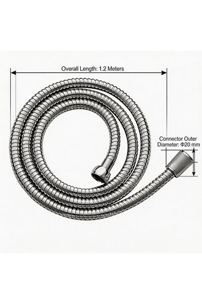 urevo 1.2 Meter Stainless Steel Water Pipe, Standard 4/4 Inch Interface, Dura...
