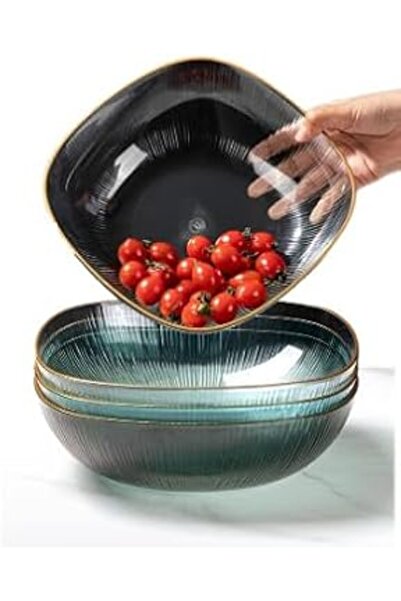 GENERAL ALMEKAQUZ Salad Bowl Set of 4,Acrylic Mixing and Serving Bowls,Reusab...
