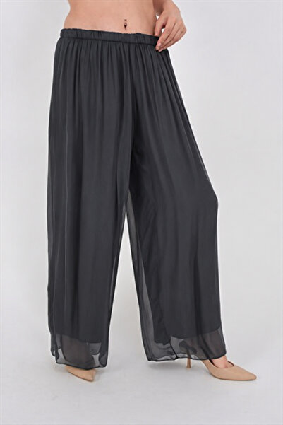 EREN STYLE Italian Plus Size Compatible Lined Elastic Silk Trousers (Size 36-50)