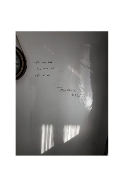 Yenilig 1 bucată de folie de tablă transparentă autoadezivă - Folie de tablă albă PVC ștergabilă, lipită de perete, zonă de scris și desen 3 metri x 45 CM