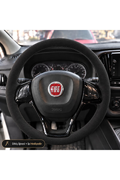 HasAkman Fiat Fiorino Direksiyon Kılıfı Alcantara Süet Monza Black Serisi Siy...