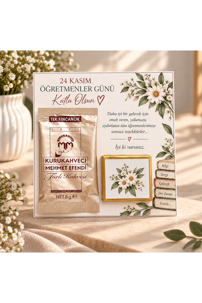 Hanne Gift Box 10 adet Türk kahveli ve çikolatalı Öğretmenler günü hediyelik