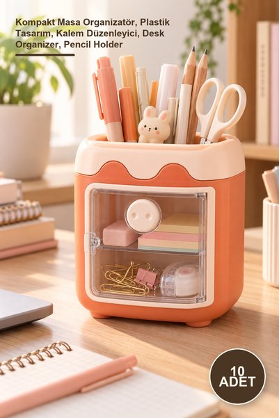 Yenilig 10 Pieces Mini Cabinet Pen Holders – Compact Desk Organizer, Plastic ...
