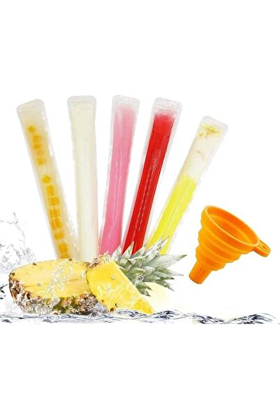 GENERAL 100 Disposable Ice Popsicle Mold Bags| BPA Free Freezer Tubes With Zi...