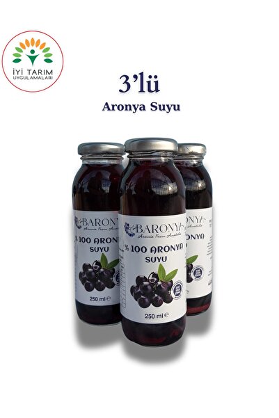 Soğuk Sıkım Katkısız %100 Aronya Suyu 4 Adet 250ml