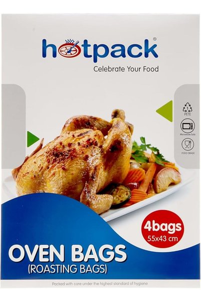Hotpack كيس فرن بلاستيك للتحميص 55 × 43 سم من هوت باك 4 قطع