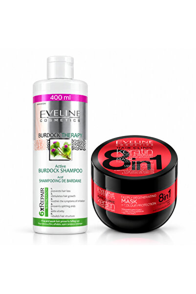 Eveline Cosmetics Σετ Eveline – Σαμπουάν Θεραπείας με Κολλιτσίδα 400 ml + Μάσ...