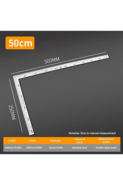 Choice 03-50CM 30/50CM Angle Square Ruler 90 Degree Right Angle Ruler Stainle...