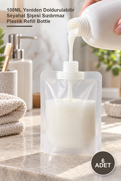 Yenilig 6 bucăți recipient pentru șampon cremă - 100 ml sticlă de călătorie r...