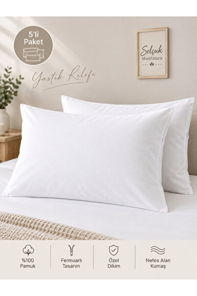 5 li yastık kılıfı pamuklu 50x70 fermuarlı