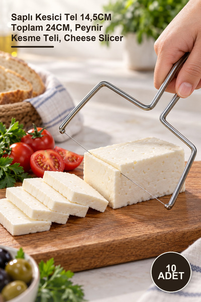 Yenilig 10 Pieces Cheese Slicer – Cutting Wire with Handle 14.5cm Total 24cm,...