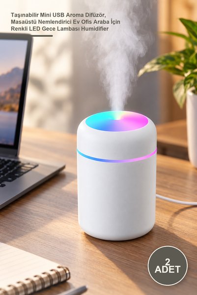 Yenilig 2 قطعة من جهاز ترطيب الهواء USB - جهاز ترطيب الهواء صغير محمول يعمل ب...