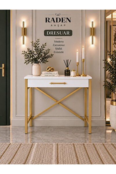 DOGANDEKOR GOLD BEYAZ LÜKS DRESUAR
