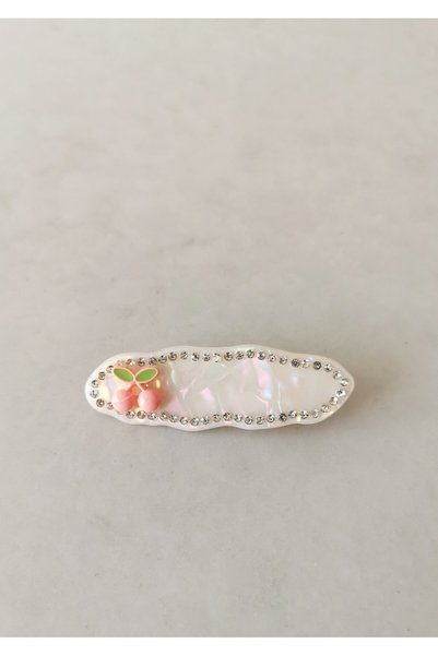 Halley Concept Pink Cherry Detailed Stoned Pliers Buckle 6X2 cm