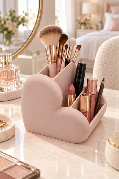 Neo Gift Heart-Shaped Multi-Compartment Makeup Organizer