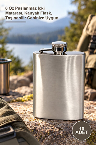 Yenilig 10 Pieces of Steel Pocket Flasks – 6 oz Stainless Liquor Flasks, Cogn...