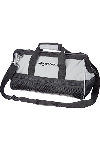 Amazon basics حقيبة أدوات، رمادية، 16 بوصة / 40.6 سم