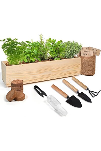 GENERAL Wooden Plant Storage Container, Succulent Plant Pot for Balcony, Flow...