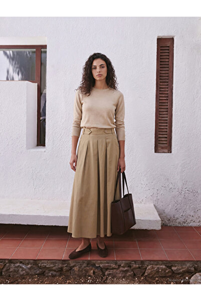 LC Waikiki Elastic Waist Gabardine Flared Skirt
