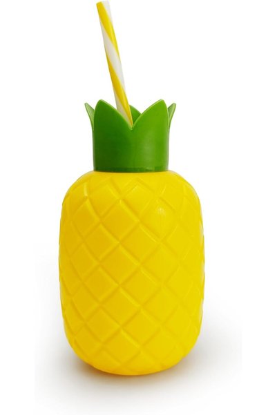 Herevin By Styli Herevin 720ml Pineapple Shaped Water Bottle with Straw - Tro...