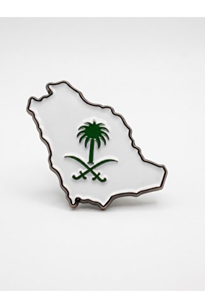 genric Saudi Arabia Flag Emblem Metal Sticker White Color