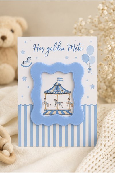 Eilo 20’li 3D Baskı Dalgalı Fotoğraf Çerçevesi Magnet | Hoş Geldin Bebek, Bab...