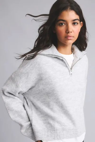 DeFacto Regular Fit Half Turtleneck Gray Melange Sweater H2261Ax26Au