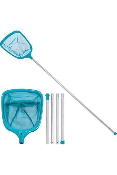 KASTWAVE Swimming Pool 5 Foot Leaf Skimmer Net with 4 Aluminum Pole Sections ...