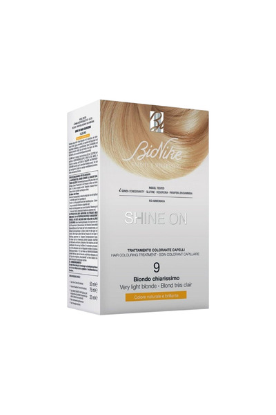 BioNike Shine On, Vopsea de păr permanentă, 9 Blond foarte deschis, 145 ml