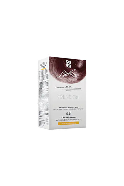BioNike Shine On, Vopsea de păr permanentă, 4.5 Maro Mahon, 145 ml