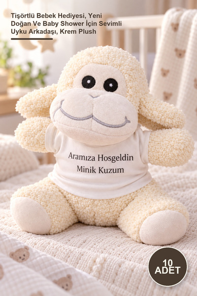 Yenilig 10 Pieces of Plush Lamb – T-Shirted Baby Gift, Cute Sleeping Companio...