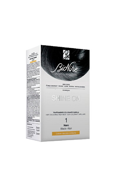 BioNike Shine On, Vopsea de păr permanentă, Negru, 1 bucată
