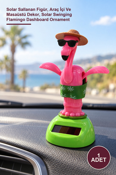 Yenilig 1 Piece Solar Powered Solar Swinging Flamingo – Solar Swinging Figure...