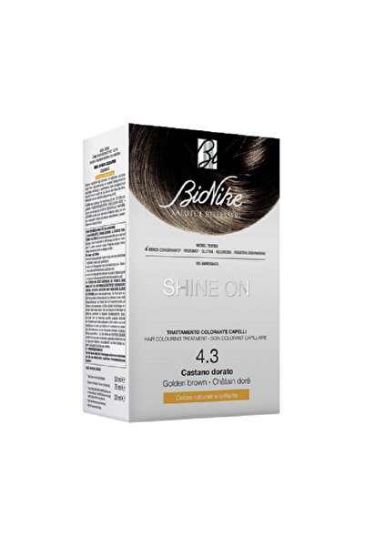 BioNike Shine On, Vopsea de păr permanentă, 4.3 Șaten Auriu, 145 ml